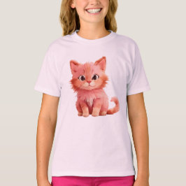 Ein flauschiger rosa Kätzchen T-Shirt