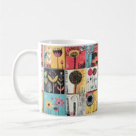 Ein Flickwerk spielerischer Blooms Kaffeetasse