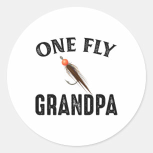 Ein fliegender Opa Lustiges Angelgeschenk für Opa  Runder Aufkleber