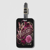 Ein floraler Namensschild für Margaret Gepäckanhänger (Vorderseite Vertikal)