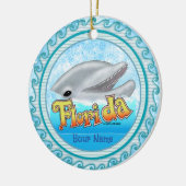 Ein Florida-Delfin Keramik Ornament (Links)