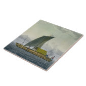 Ein Floss, das den Hafen von Guayaquil, Ecuador, Fliese (Seite)