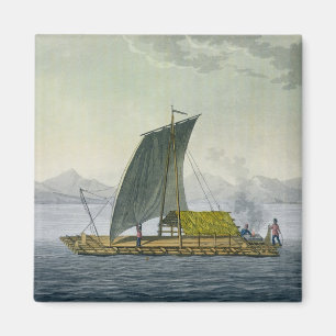 Ein Floss, das den Hafen von Guayaquil, Ecuador, Magnet
