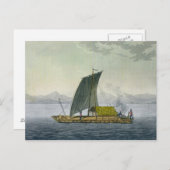 Ein Floß, das den Hafen von Guayaquil in Ecuador v Postkarte (Vorne/Hinten)