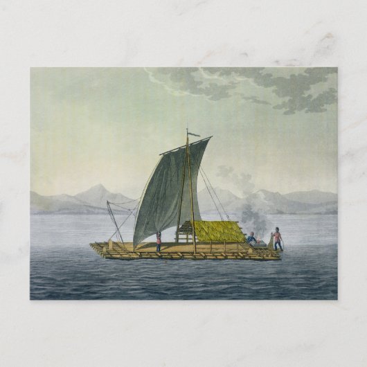 Ein Floß, das den Hafen von Guayaquil in Ecuador v Postkarte (Vorderseite)