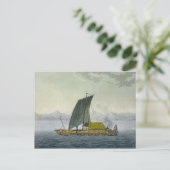 Ein Floß, das den Hafen von Guayaquil in Ecuador v Postkarte (Stehend Vorderseite)