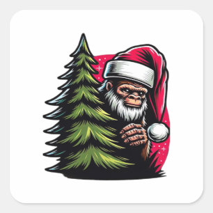 Ein Flüchtige Blick-A-Boo-Weihnachten Quadratischer Aufkleber