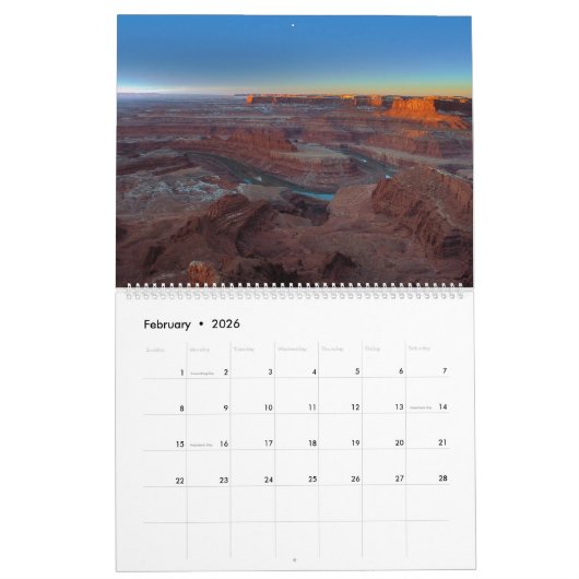 "Ein Flüchtige Blick bei Utah" Wanderungskalender  Kalender (Feb 2026)