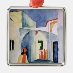 Ein flüchtiger Blick hinunter eine Gasse Silbernes Ornament