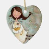 Ein Flügel und ein Schnurren Keramik Ornament (Rechts)