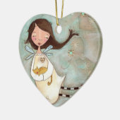 Ein Flügel und ein Schnurren Keramik Ornament (Links)