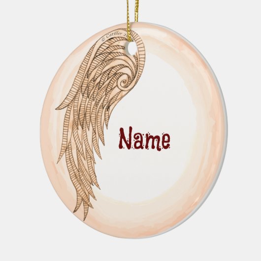 Ein Flügelengel Keramik Ornament (Links)