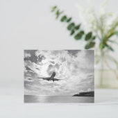 Ein Flugzeug landet in Princess Postkarte (Stehend Vorderseite)