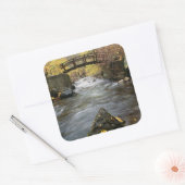 Ein Fluss, der durch den American Fork Canyon flie Quadratischer Aufkleber (Umschlag)