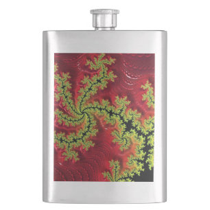 Ein Fluss fließt durch eine klassische Flasche Flachmann