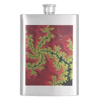 Ein Fluss fließt durch eine klassische Flasche Flachmann