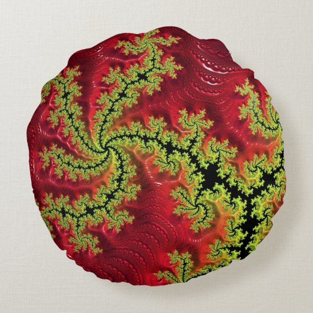 Ein Fluss fließt durch sein rundes Kissen (Rückseite)