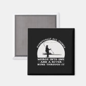 Ein Fluss läuft durch es Fly Fishing Magnet (Vorderseite/Rückseite)