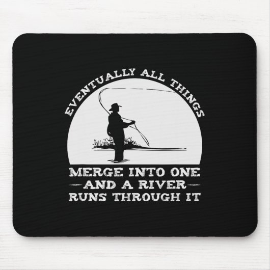 Ein Fluss läuft durch es Fly Fishing Mousepad (Vorne)