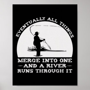 Ein Fluss läuft durch Fly Fishing Poster