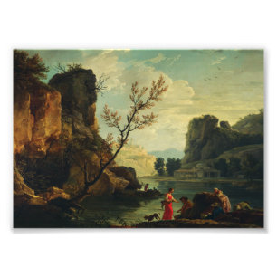 Ein Fluss mit Fischern von Joseph Vernet Fotodruck