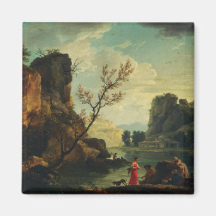 Ein Fluss mit Fischern von Joseph Vernet Magnet