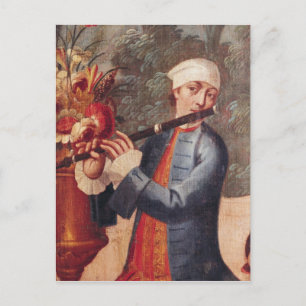Ein Flutist, Details aus dem Bildschirm Postkarte