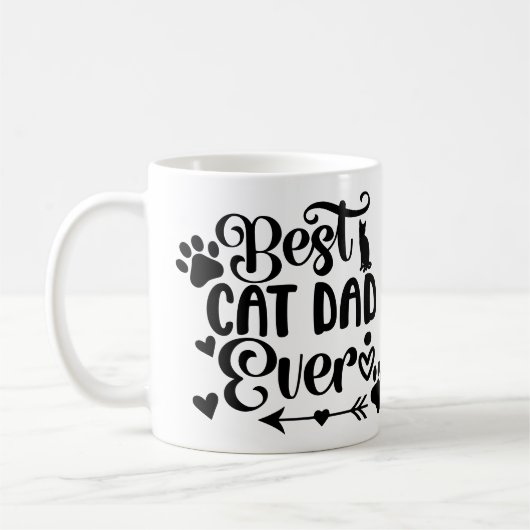 Ein Foto Bester Cat Vater je Pet Paw Prints Kaffeetasse (Links)