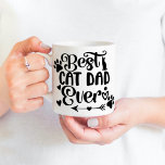 Ein Foto Bester Cat Vater je Pet Paw Prints Kaffeetasse<br><div class="desc">"Best Cat Vater Ever" Design mit individualisierbarem Foto für Ihr Haustier.</div>