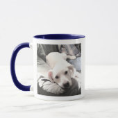 Ein Foto Bester Vater je Niedlicher Welpen Hund bl Tasse (Links)