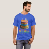 Ein Foto Design Brithday Kuchen Farben Design Männ T-Shirt (Vorne ganz)