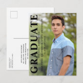 Ein Foto Einfache Abschluss-Klasse Ankündigungspostkarte (Vorne/Hinten)