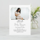 Ein Foto Frame Overlay Geschlecht Neutral Baby Dus Einladung (Stehend Vorderseite)