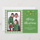 Ein Foto Grün-Weiß-Hahnentrittmuster Feiertagskarte (Vorderseite)