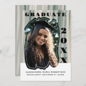 Ein Foto mit beigefarbenen Streifen Abschluss Ankündigung (Vorne/Hinten)