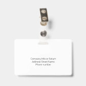 Ein Foto mit horizontalem Logo Roter Mitarbeiterna Ausweis (Back with Clip)