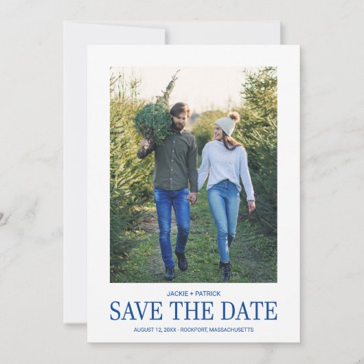 Ein Foto moderne Typografie-Hochzeit rettet das Da Save The Date (Vorderseite)