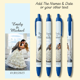 Ein Foto, Name & Datum oder Ihr Text in Blau Kugelschreiber