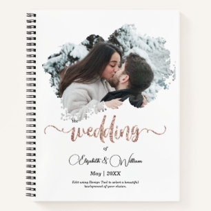 Ein Foto Overlay Frame Liebe Couple Wedding Planne Notizblock