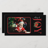 EIN FOTO RED JOY / POINSETTIA FEIERTAGSKARTE (Vorne/Hinten)