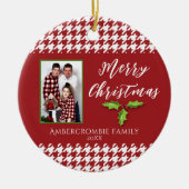 Ein Foto Rot-Weiß-Hahnentrittmuster Keramik Ornament (Vorne)