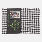 Ein Foto Schwarz-Weiß-Hahnentrittmuster Geschirrtuch (Horizontal)