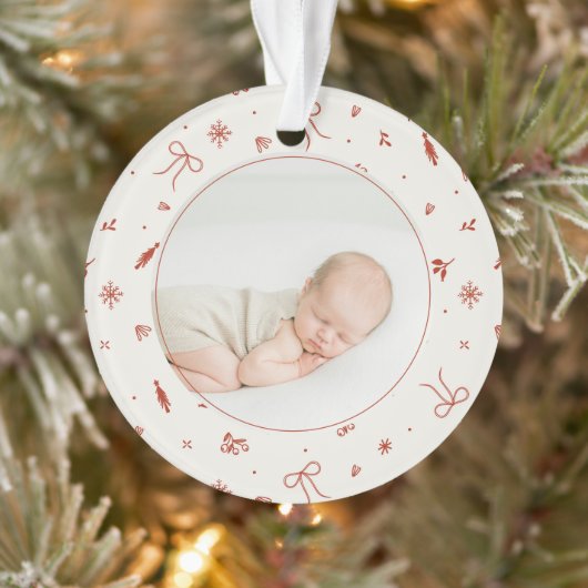 Ein Foto Unsere ersten Weihnachten Minimalistische Ornament (Baum)