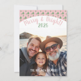 Ein Foto Weihnachtsfamilie Cuie Pink Feiertagskarte