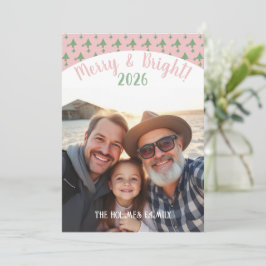 Ein Foto Weihnachtsfamilie Cuie Pink Feiertagskarte