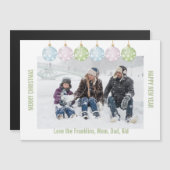 Ein Foto Weihnachtsschmuck bearbeitbar Magnetkarte (Vorne/Hinten)