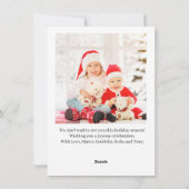 Ein FOTO Weißer Blumenstrauß 2022 Feiertagskarte (Rückseite)