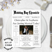 Ein Foto Zeitung QR Code White Wedding Program