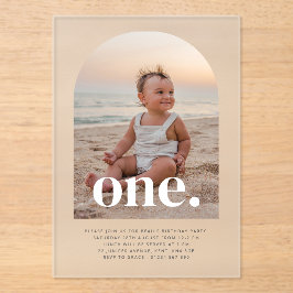 Ein Foto zum ersten Geburtstag Acryleinladungen