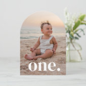 Ein Foto zum ersten Geburtstag Einladung (Stehend Vorderseite)